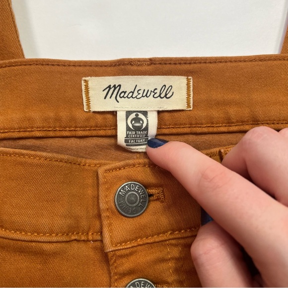 Madewell 9" Mid-Rise Skinny Jeans Button-Front Edition - burnt sienna, size 30T - Picture 5 of 15